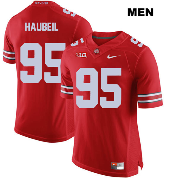 Ohio State Buckeyes Men's Blake Haubeil #95 Red Authentic Nike College NCAA Stitched Football Jersey GP19S77UF
